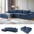 110" Sectional Couches for Living Room, Modular Sectional Sofa with L-Shape Chaise, Cloud Couch, Comfy Corduroy Fluffy Couch with Deep Seat and Side Pockets, No Assembly Required